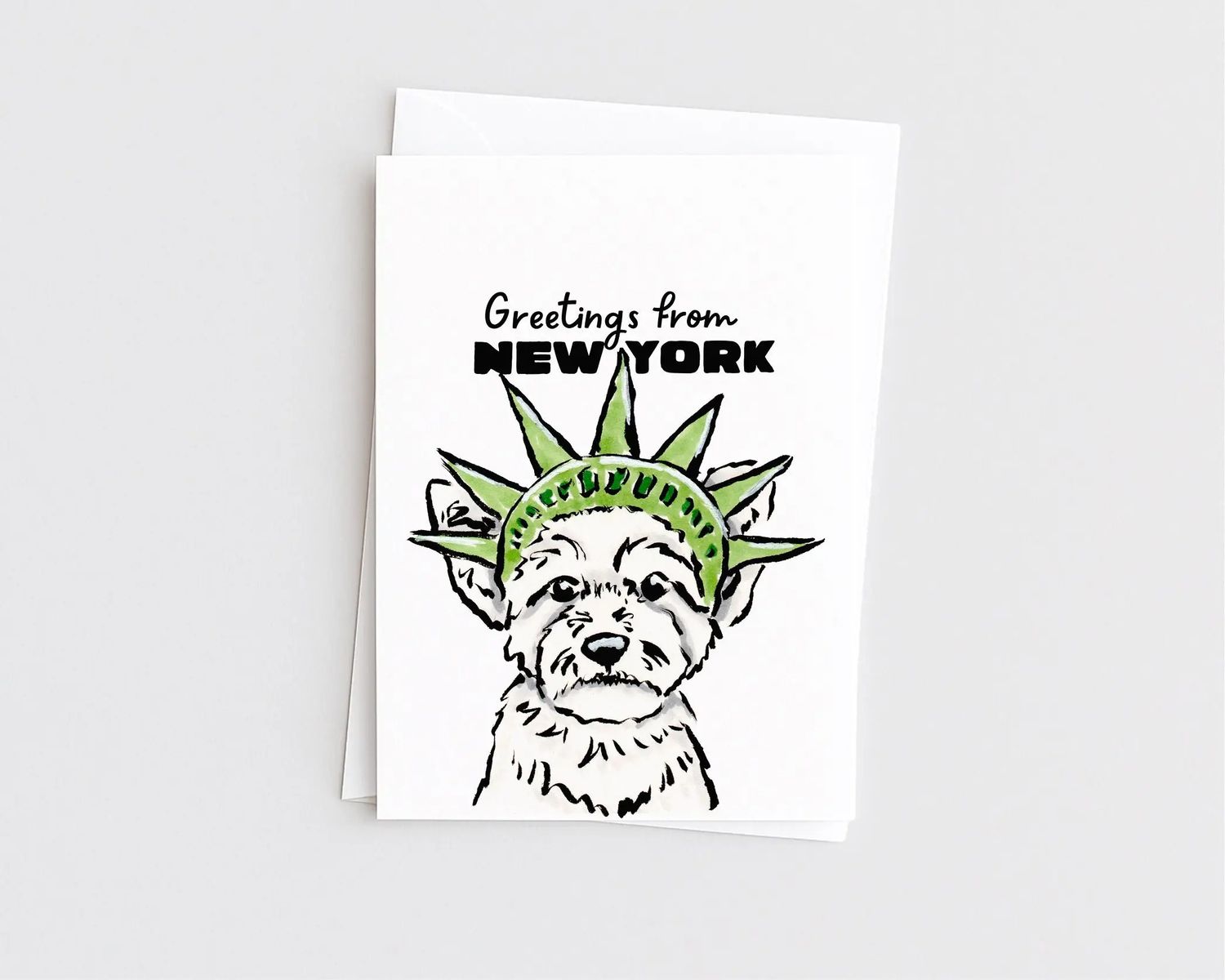 Greetings from Ny - Funny Statue of Liberty Dog Card
