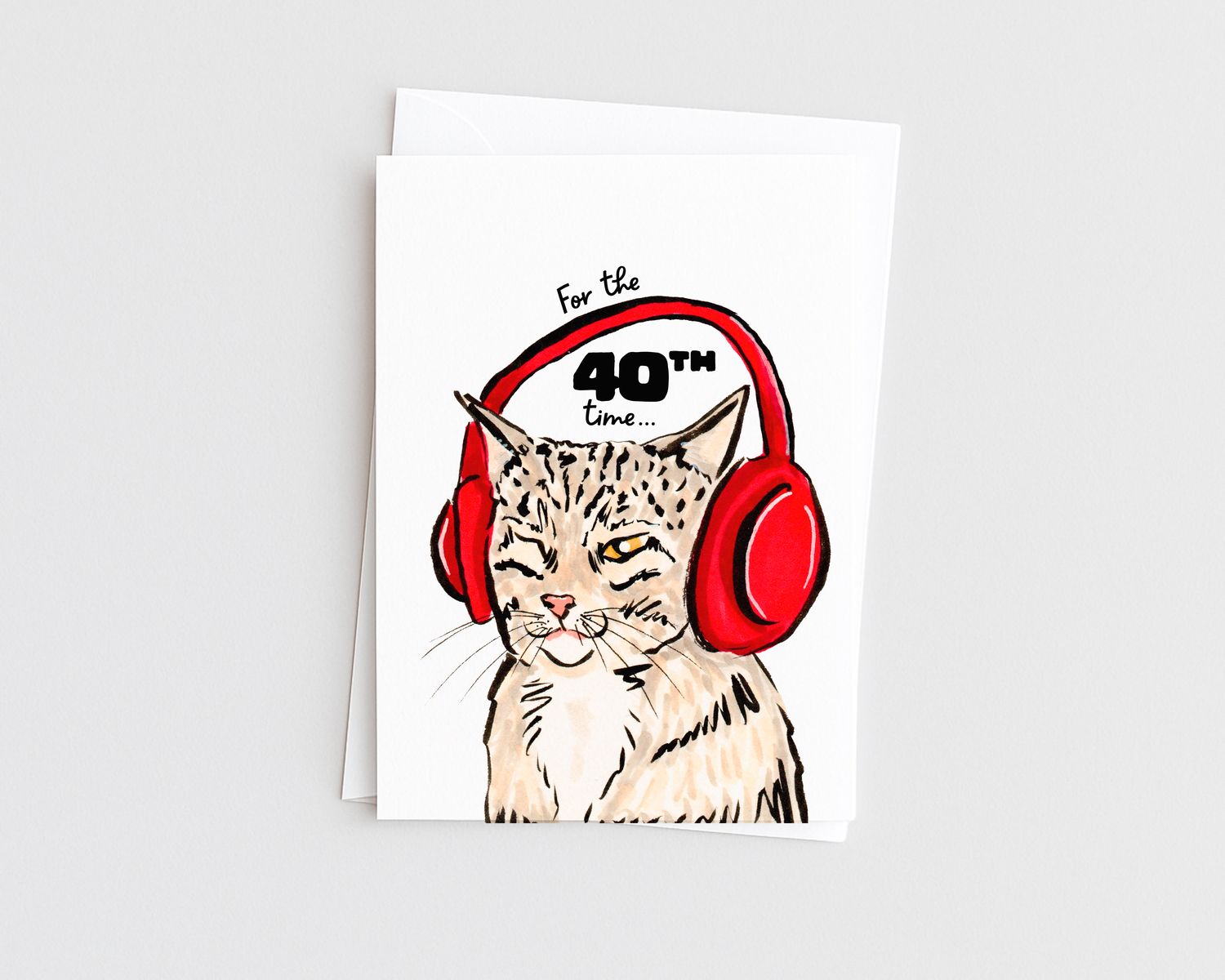 40th Birthday- Cat Lover Funny Animal Card