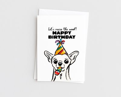 Raise the Woof -Dog Lover Funny Animal Birthday Card