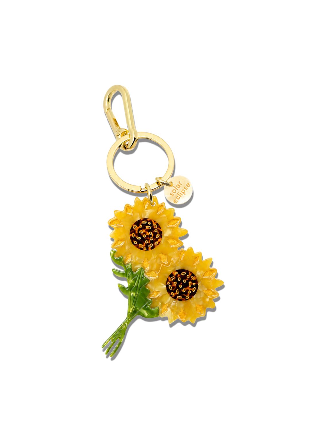 Sunflower Stem Bag Charm + Keychain