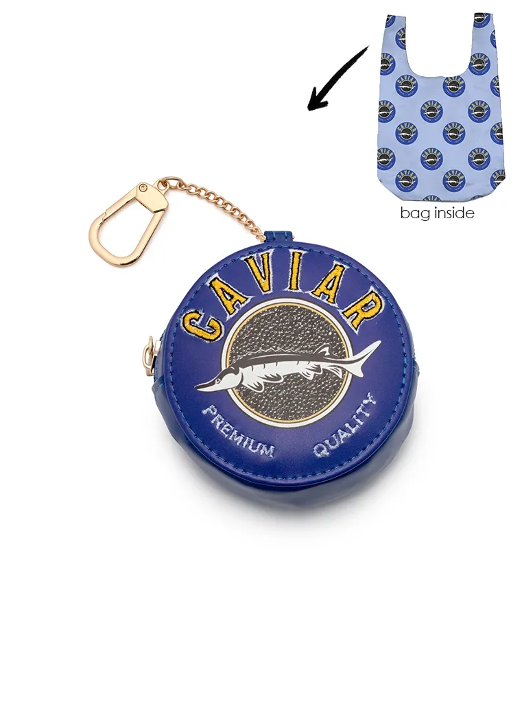 2-in-1 Bag Charm &amp; Reusable Shopper Bag Caviar