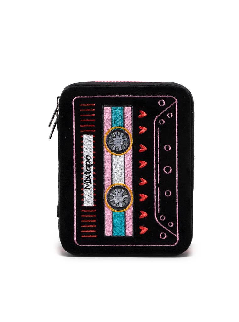 Velvet Jewelry Zip Case Mixtape Cassette