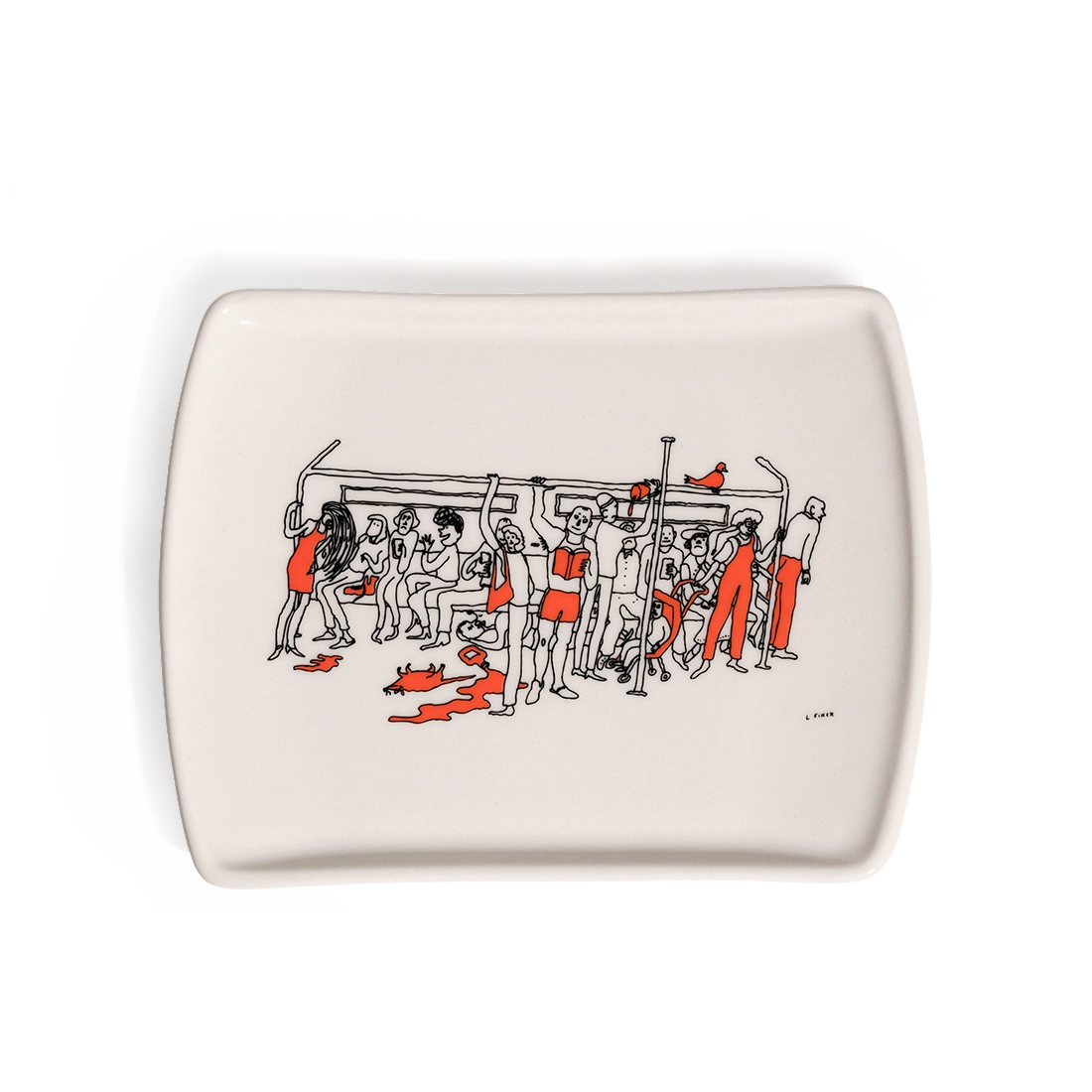 Liana Finck Subway Ride Tray (8"x6")