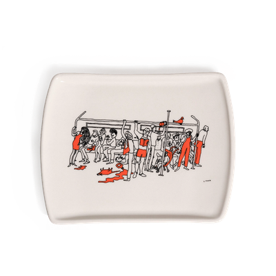 Liana Finck Subway Ride Tray (8"x6")