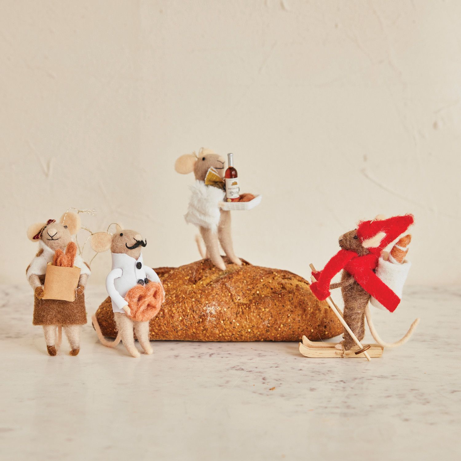 Wool Felt Mouse Gourmand Ornament