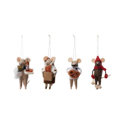Wool Felt Mouse Gourmand Ornament
