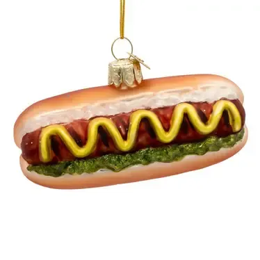 Noble Gems, Glass Hot Dog Ornament