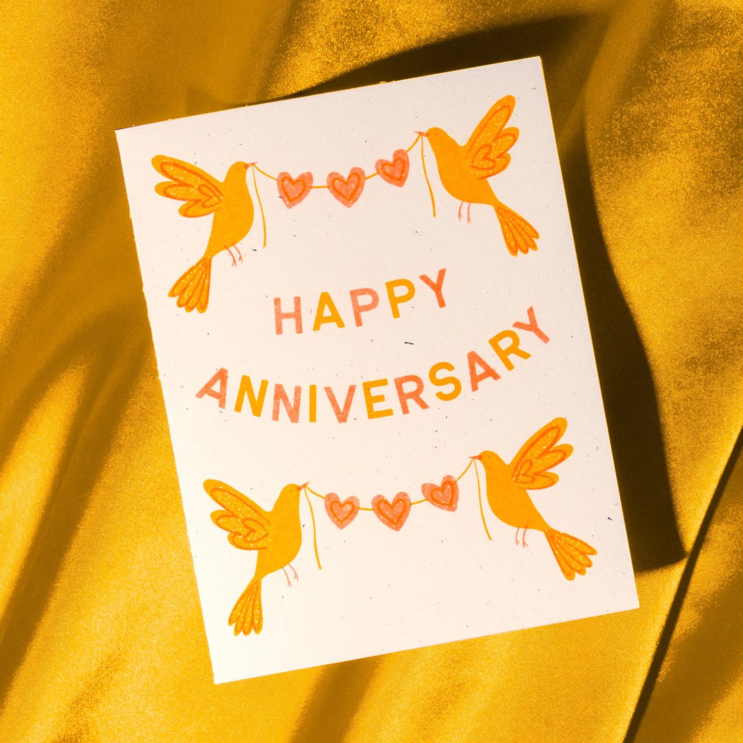 Anniversary Birds - Risograph Card