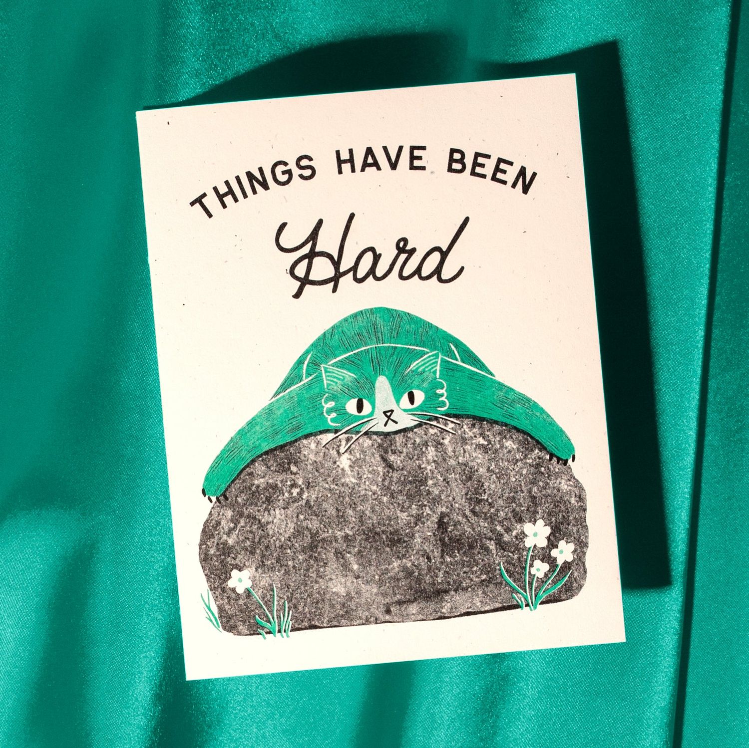 Things Have Been Hard - Risograph Card