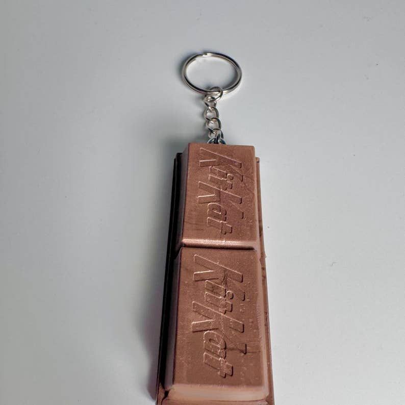 Chocolate Bar Keychain – Handmade Resin, 3"