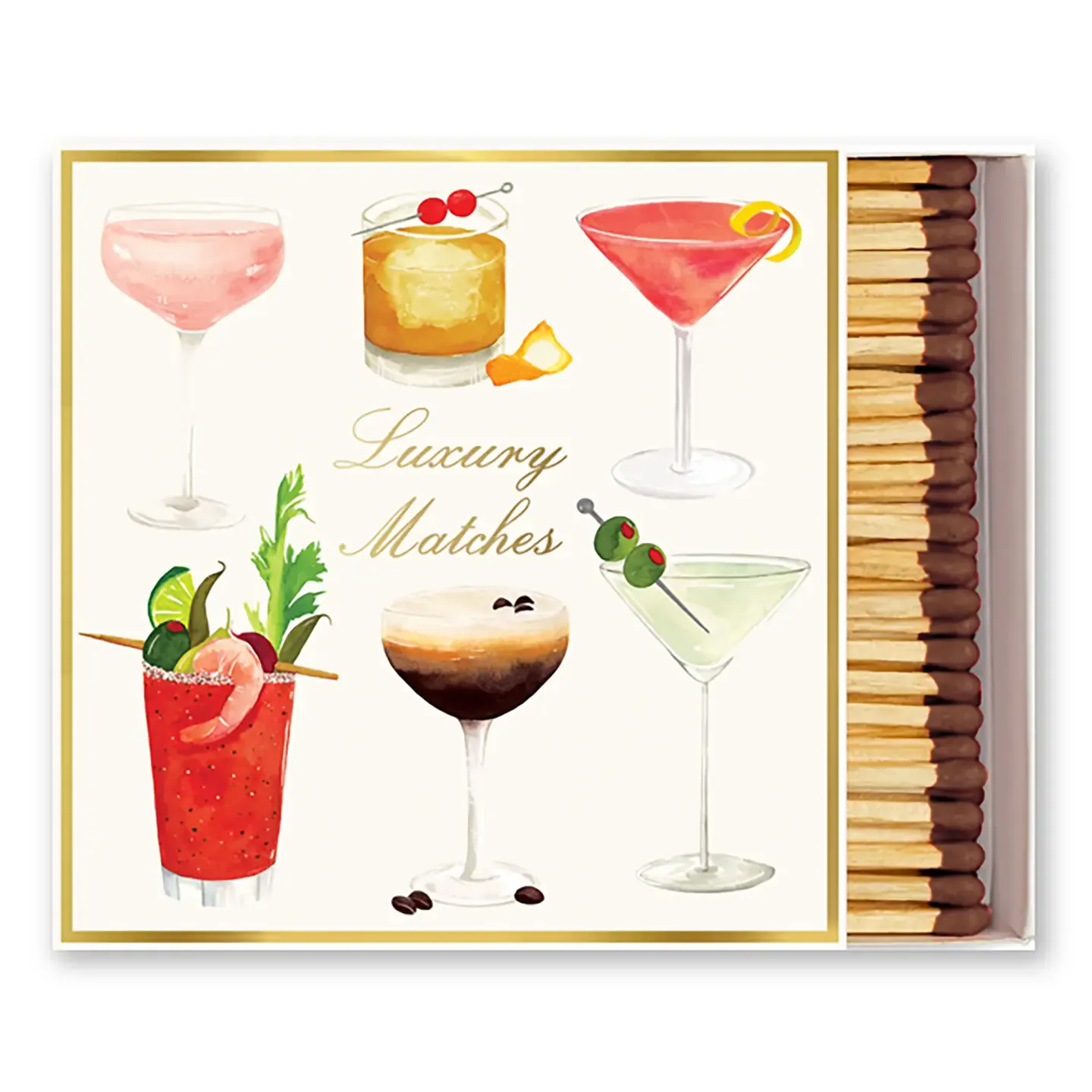 Luxury Cocktail 4" Square Matches | Candle Matches