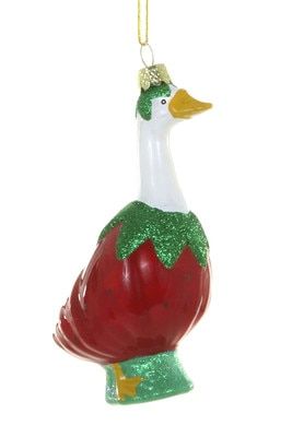 Porch Goose Strawberry Ornament