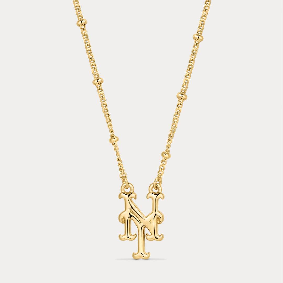 NY Mets Gold The MLB Logo Pendant Necklace