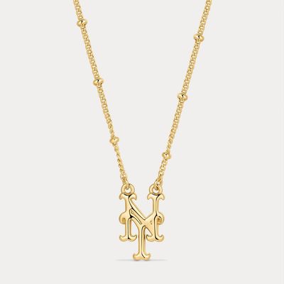 NY Mets Gold The MLB Logo Pendant Necklace