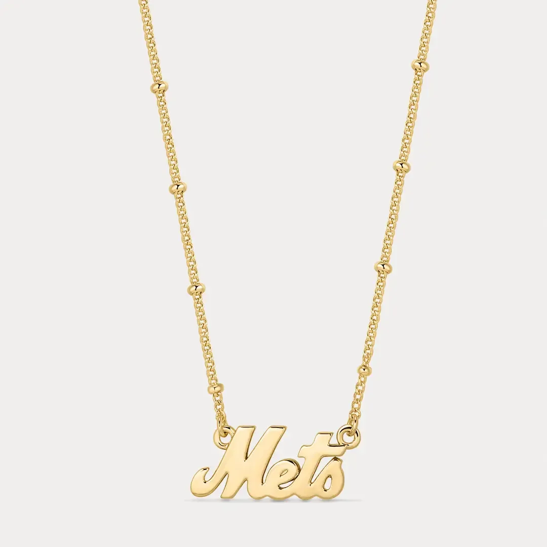 NY Mets Gold The MLB Nameplate Necklace
