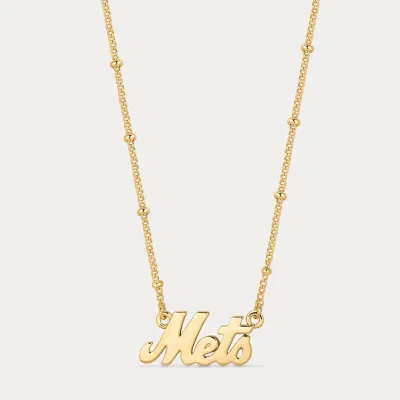 NY Mets Gold The MLB Nameplate Necklace