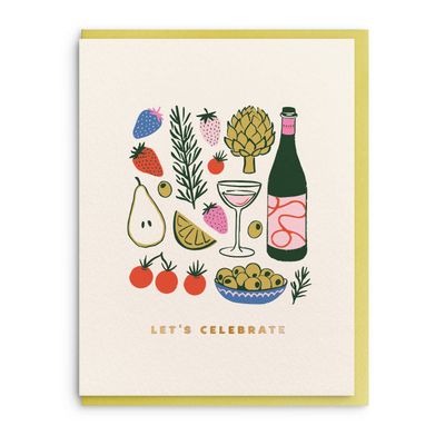 Let's Celebrate, Charcuterie, Foil Congrats Greeting Card