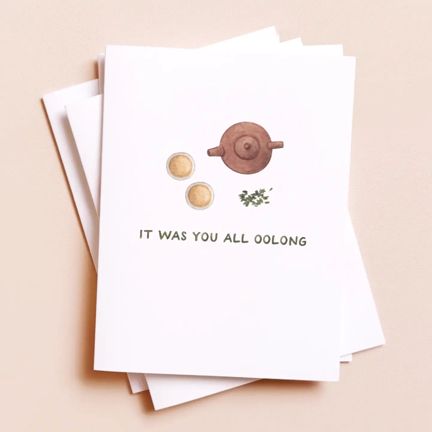 You All Oolong Tea — Asian Food Pun Love Card