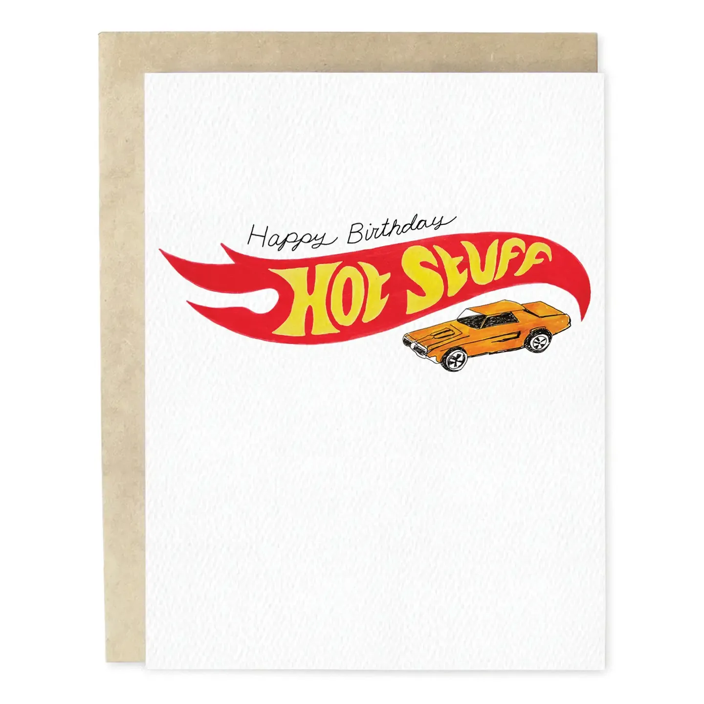 Hot Stuff Hand-Illustrated Hot Wheels Birthday Greeting Card