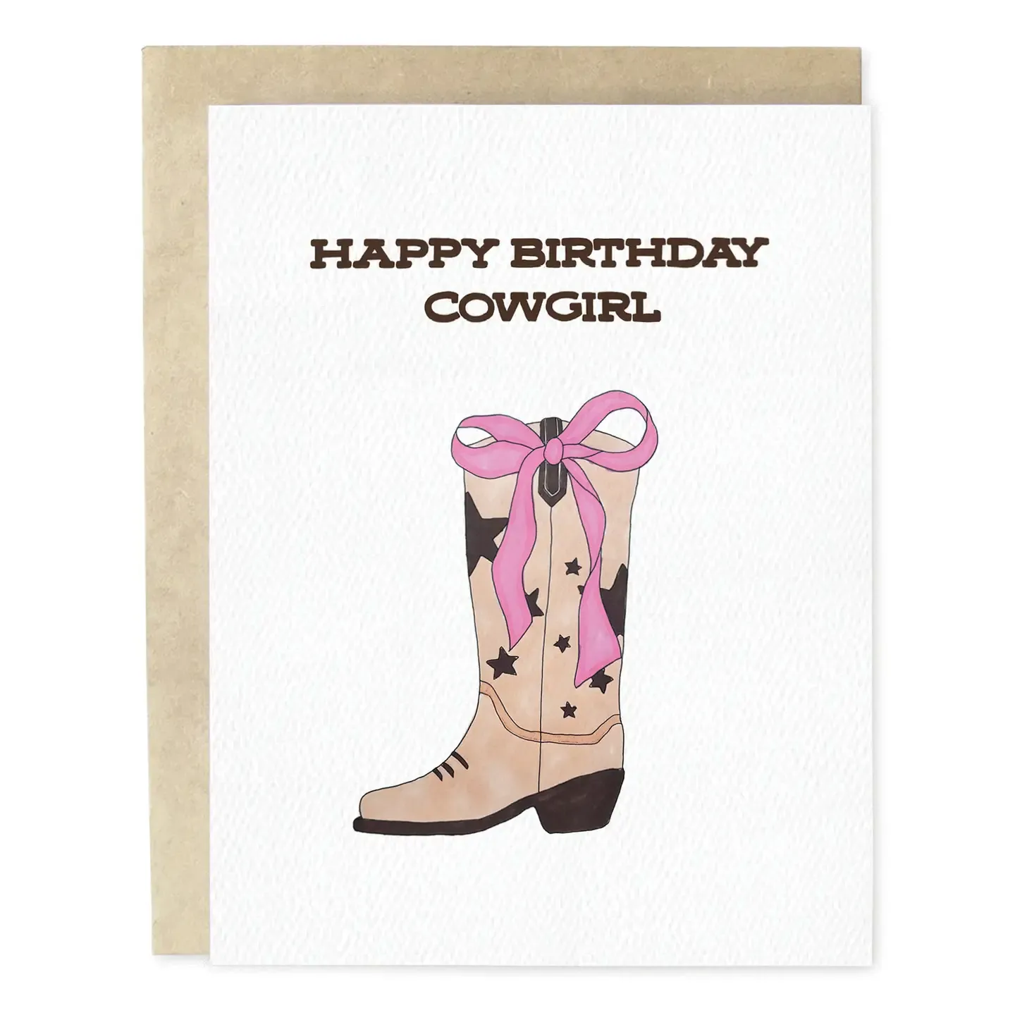 Cowgirl Girly Hand-Illustrated Happy Birthday Greeting Card
