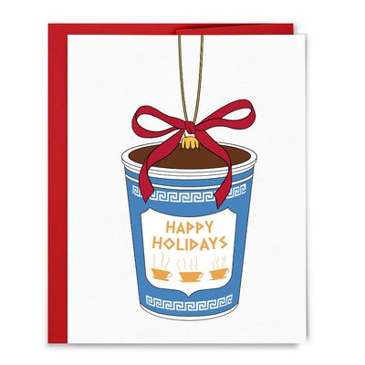 Happy Holidays Coffee Cup Ornament Christmas Card