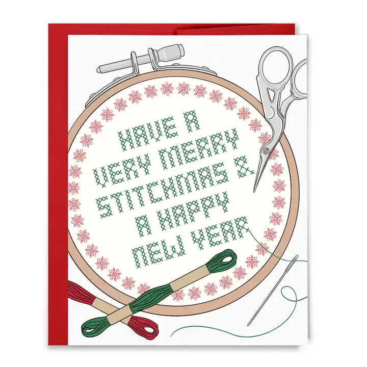 Merry Stitchmas, Cross Stitch, Christmas Card