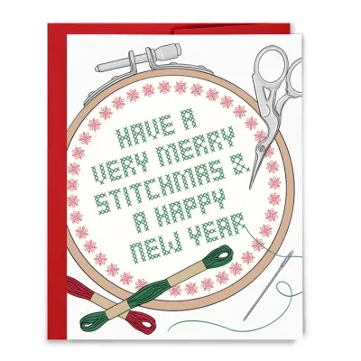 Merry Stitchmas, Cross Stitch, Christmas Card