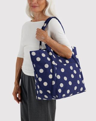 Cloud Bag Navy &amp; Cream Polka Dot