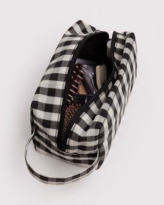 Dopp Kit Black &amp; Cream Gingham