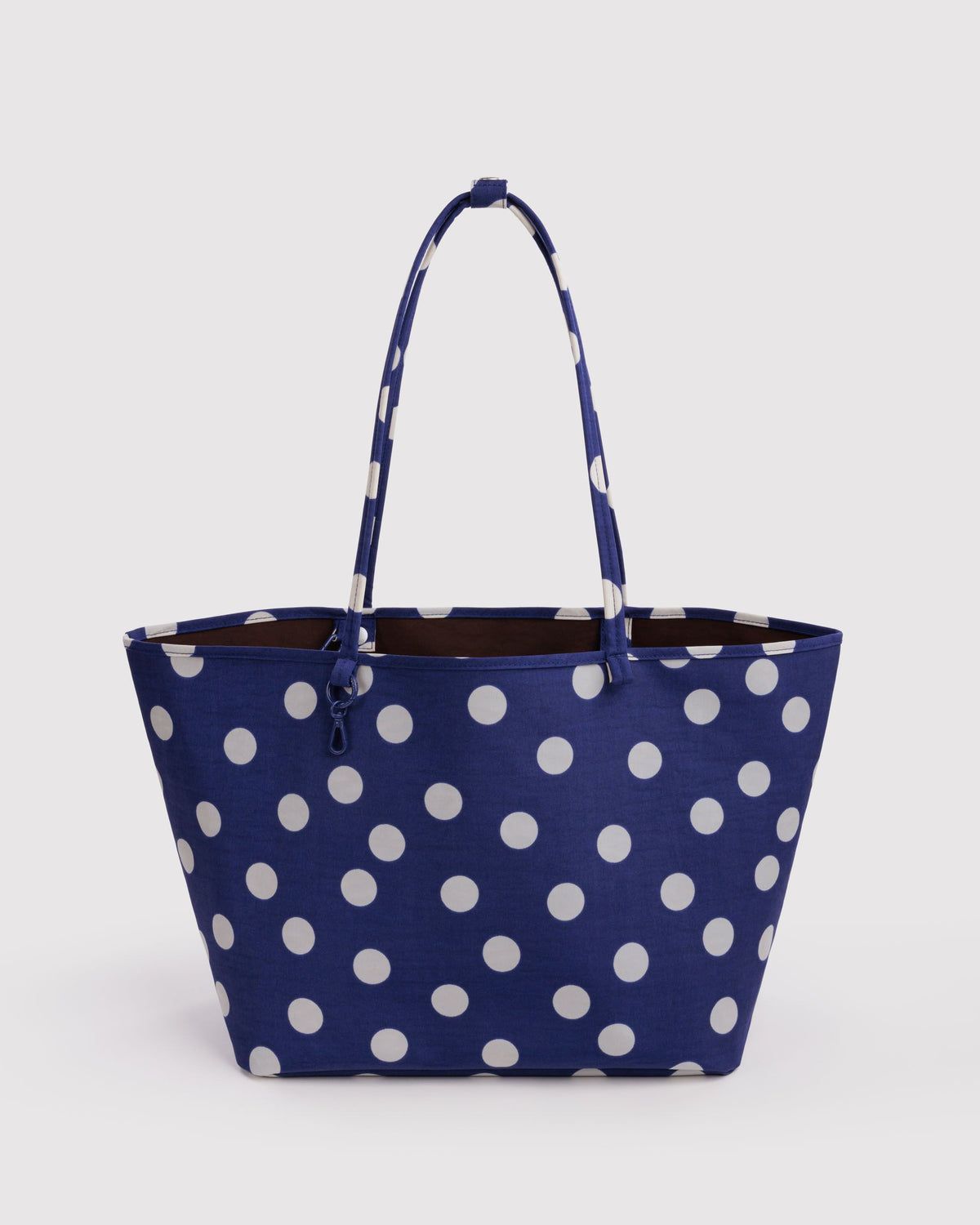 Large Reversible Tote Nylon Navy Polka Dot Mix