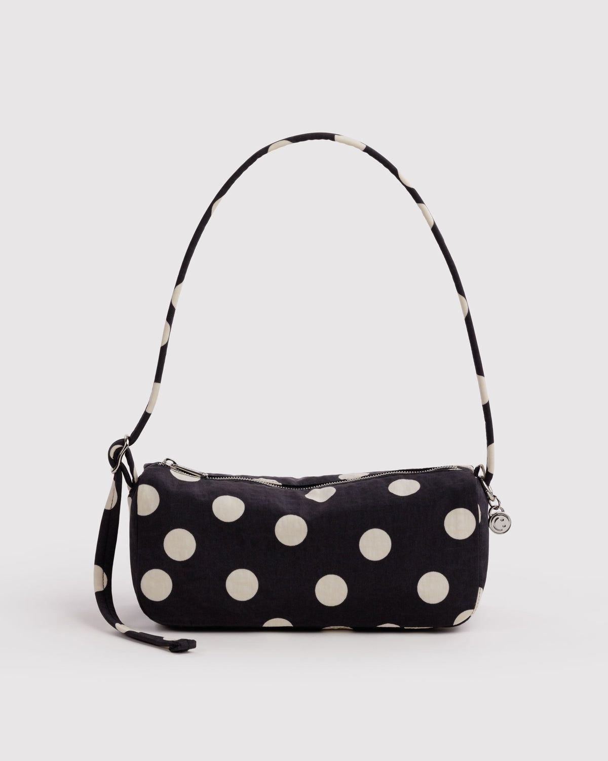 Nylon Loaf Bag Black &amp; Cream Polka Dot