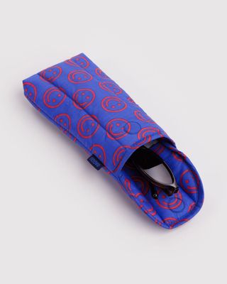 Puffy Glasses Sleeve Mini Cobalt Happy