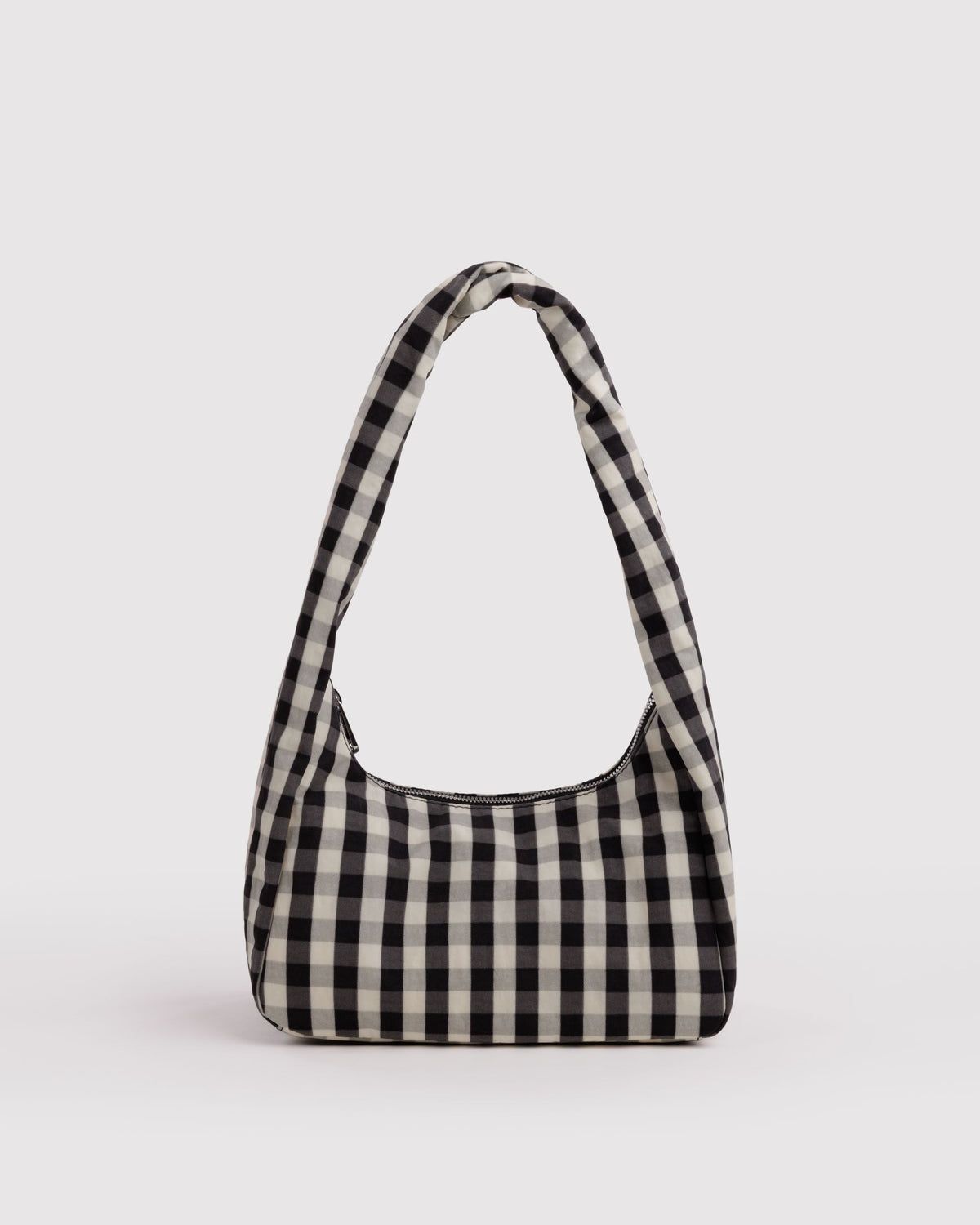 Small Nylon Meringue Bag Black &amp; Cream Gingham
