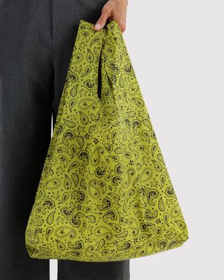 Reusable Bag Standard Chartreuse Paisley