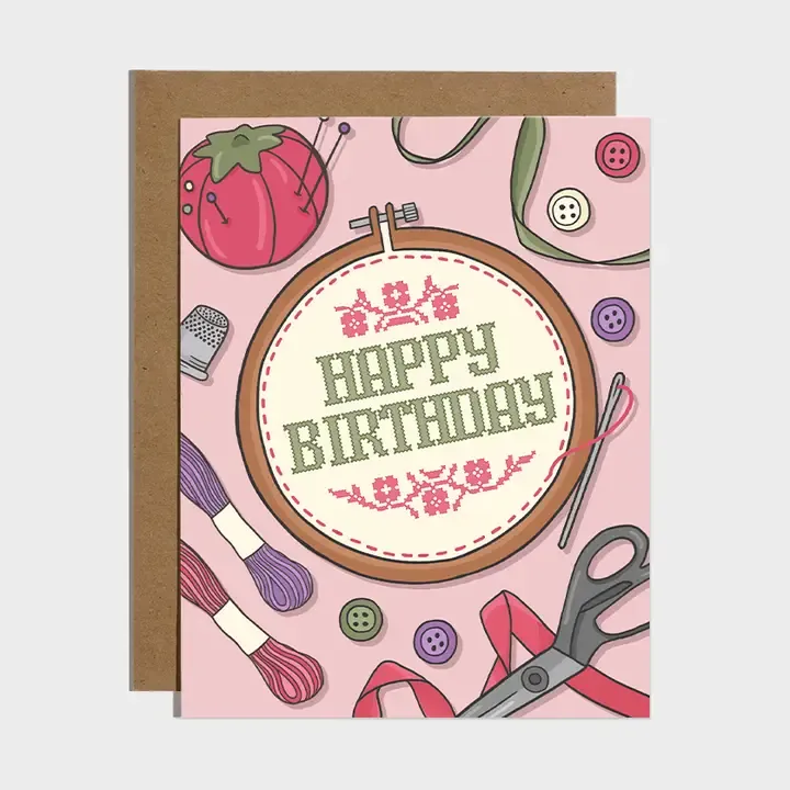 Cross Stitch Birthday Card
