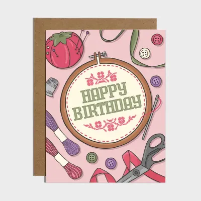 Cross Stitch Birthday Card