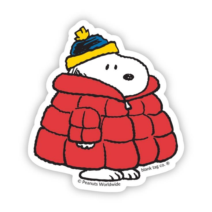 Snoopy with A Really Puffer Peanuts® Waterproof Sticker
