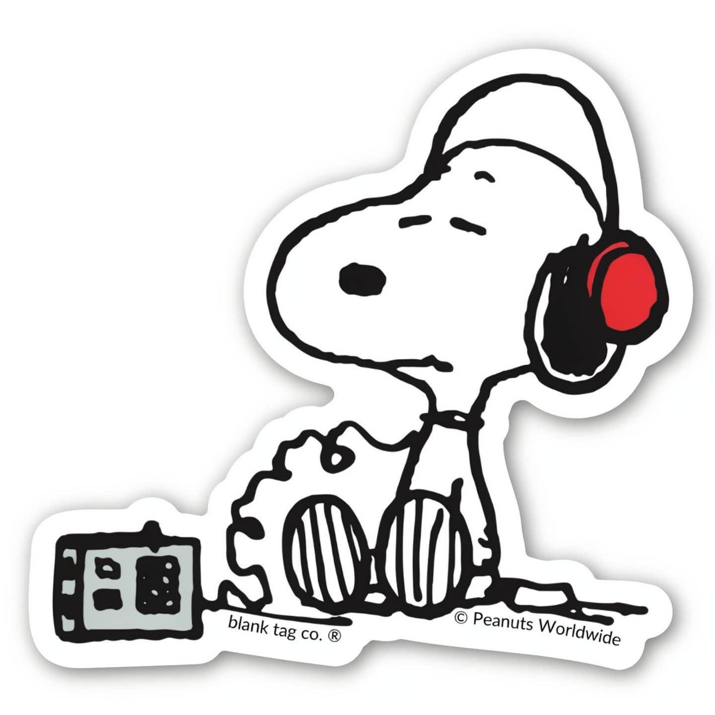 Snoopy Listening To Music Peanuts® Waterproof Sticker
