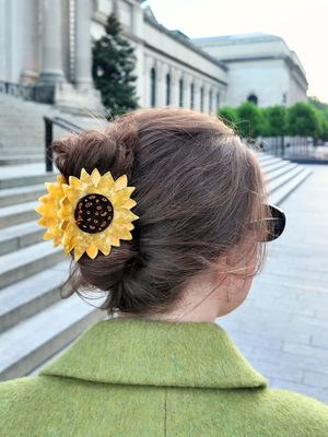 Sunflower Stem Claw Hair Clip
