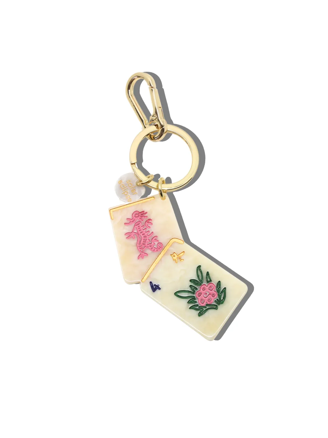 Flower Mahjong Bag Charm + Keychain