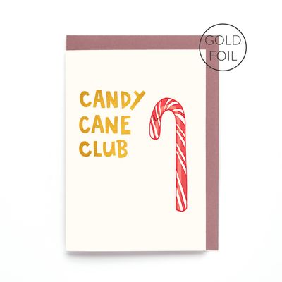 Candy Cane Club | Christmas Card | Gold Foil Card