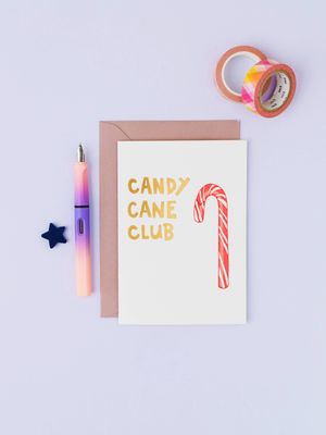 Candy Cane Club | Christmas Card | Gold Foil Card