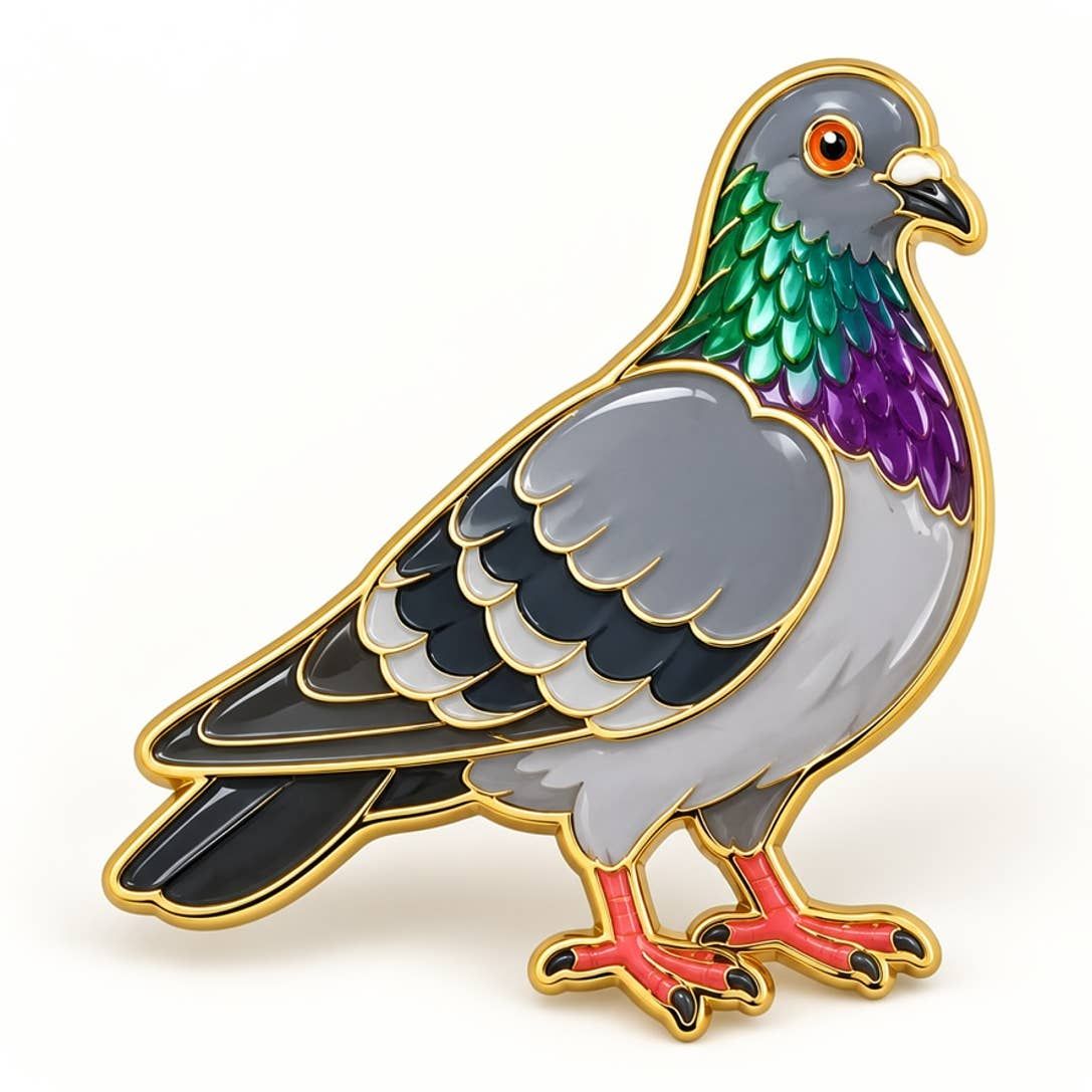 Nyc Pigeon Enamel Pin – New York City Bird Souvenir Pin