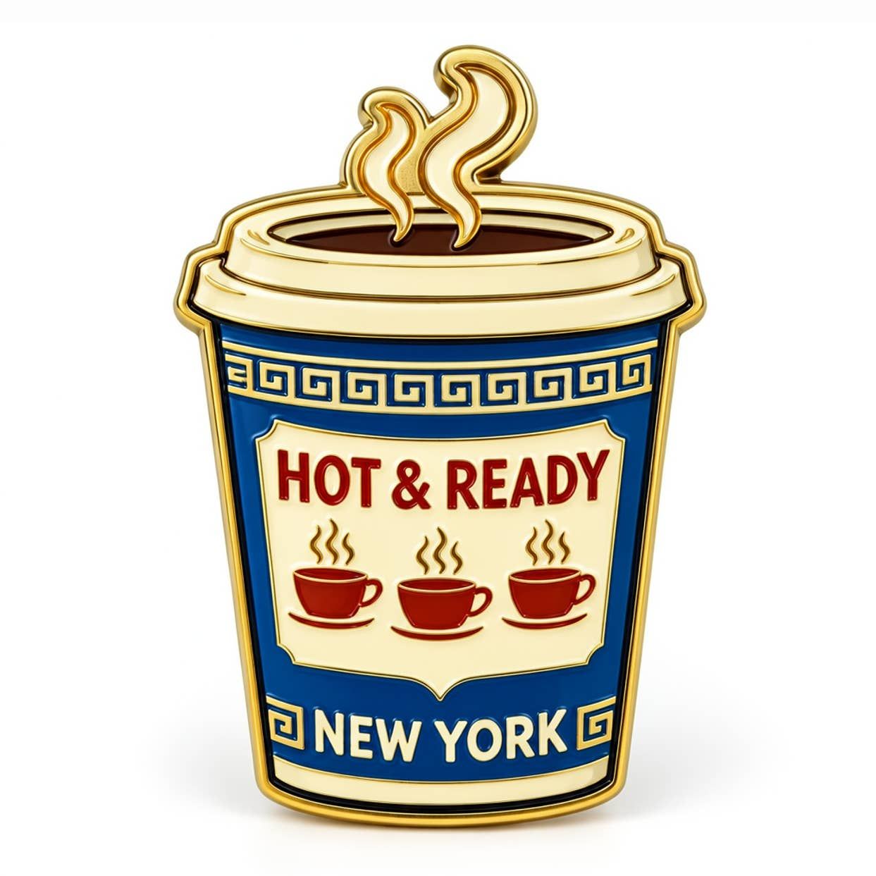 Nyc Greek Coffee Cup Enamel Pin – New York Diner Coffee Souvenir Pin