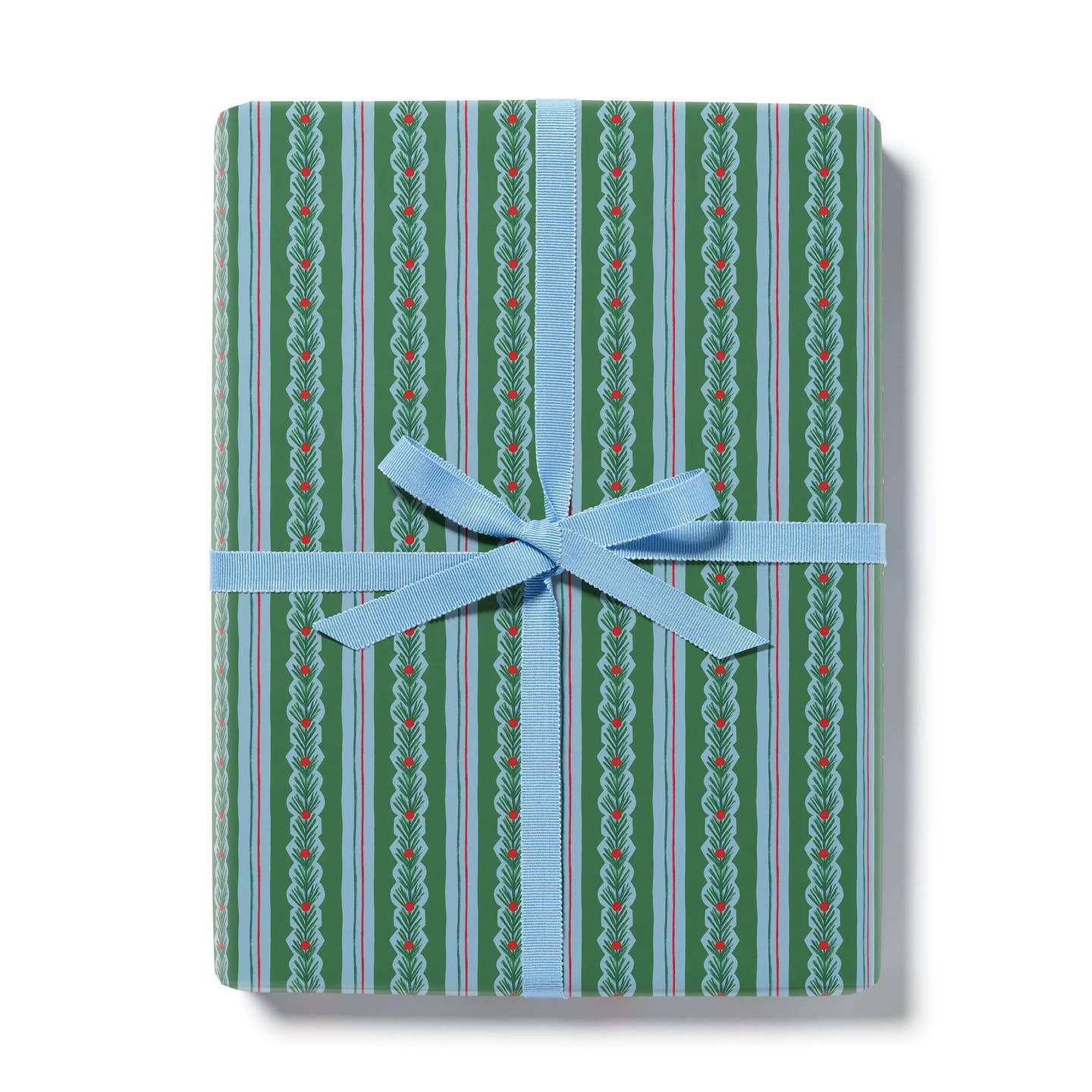 Cedar and Berry Stripe 10 ft Wrap Roll