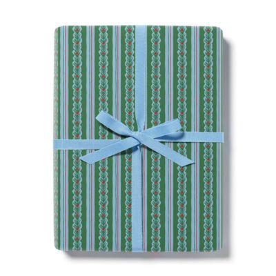 Cedar and Berry Stripe 10 ft Wrap Roll