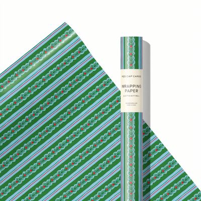 Cedar and Berry Stripe 10 ft Wrap Roll