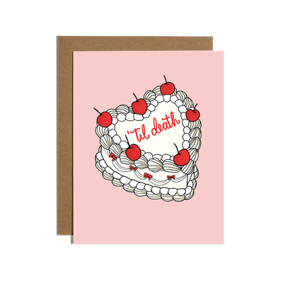 'til Death Do Us Part Vintage Cake Card