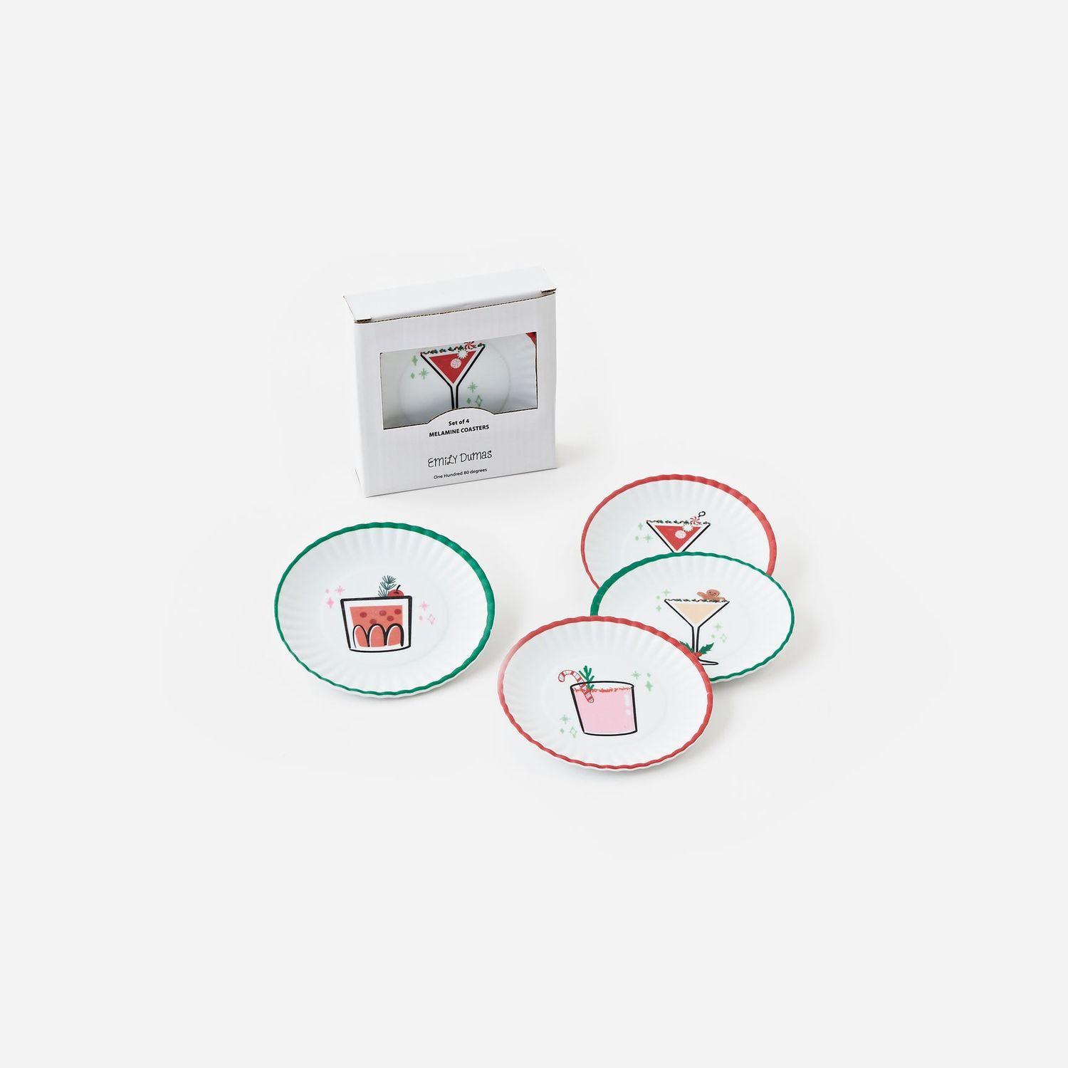 Holiday Cheers 'Paper' Coasters Boxed St/4 Melami