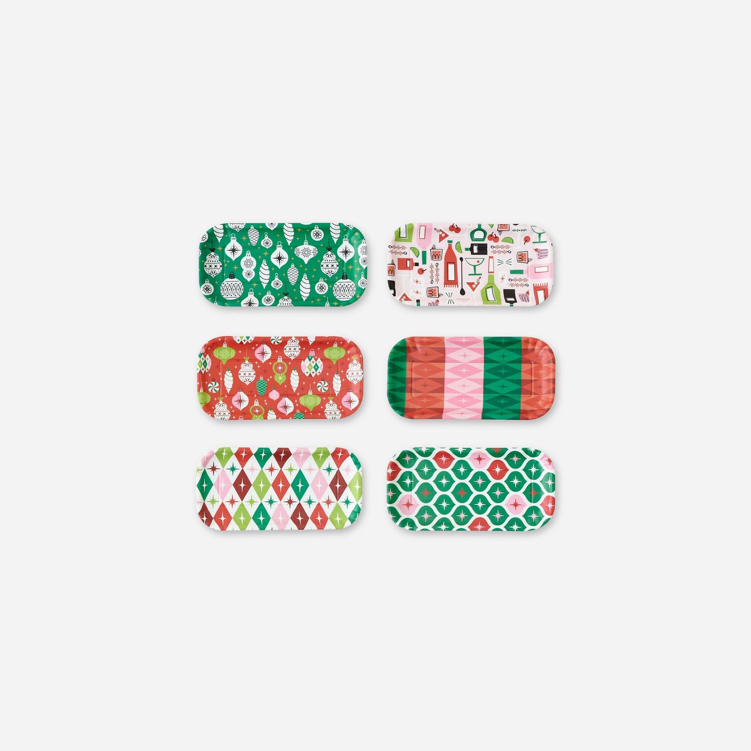 Holiday Cheers Tray 6 Asst Melamine